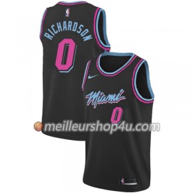 Maillot Basket Homme Miami Heat Josh Richardson 0 2018-19 Nike City Edition Noir Swingman